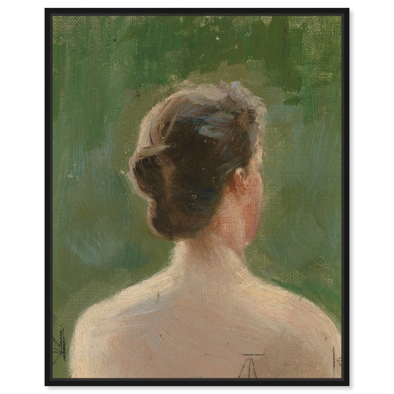 Vintage Green Portrait Canvas Print with Black Frame, 21" x 17"