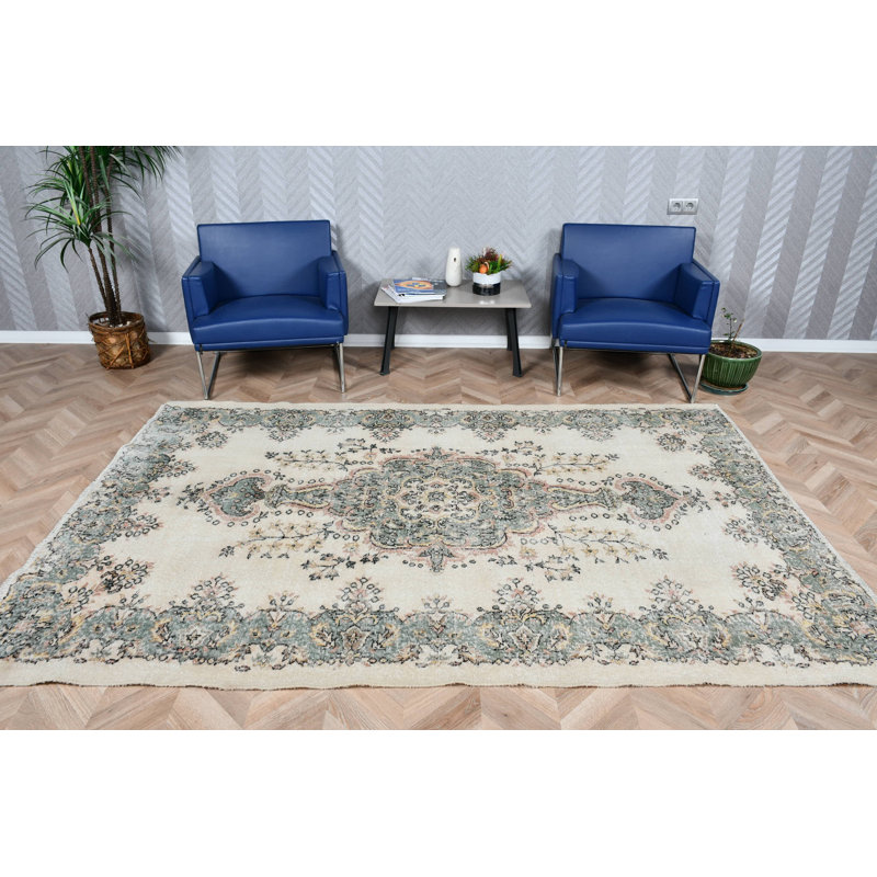 Grand tapis Oushak turc antique en laine beige idéal pour la décoration de la chambre à coucher