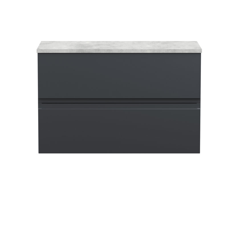 Urban 80Cm Wall Mounted Single Bathroom Vanity Base Only, Satin Anthracite