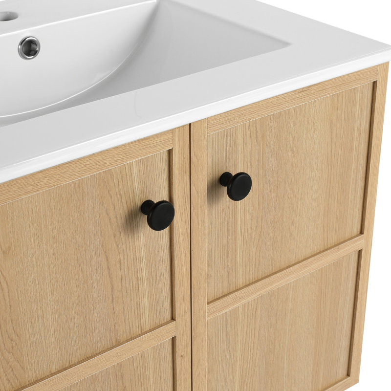 Armoire de salle de bain 24 po en contreplaqué de chêne - meuble-lavabo élégant et fonctionnel de qualité, 23.5"
