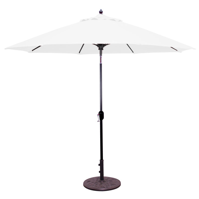 Parasol de marché 9 pi Nadasha, Noir, Blanc