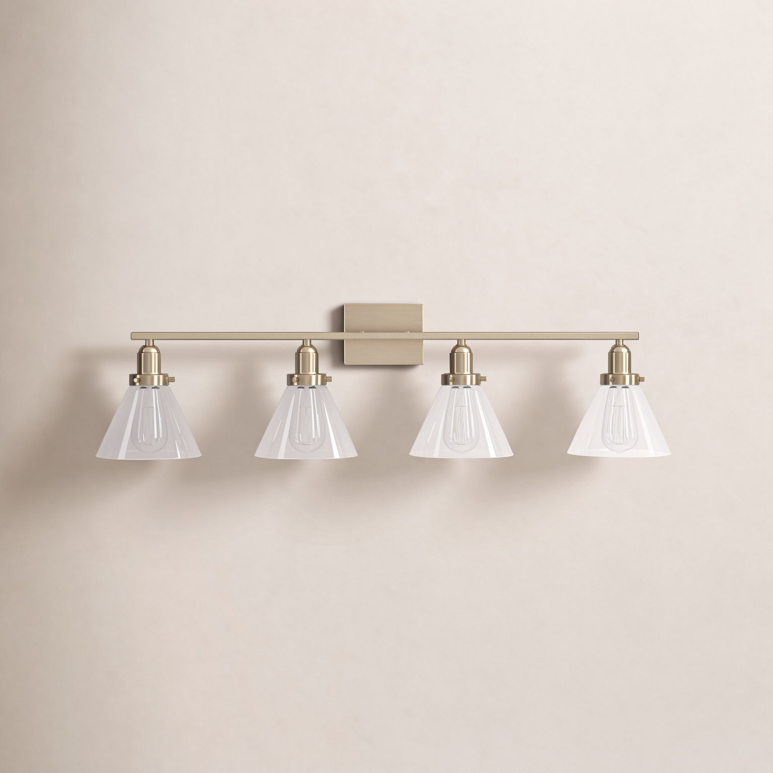 Catalina 4 Light Dimmable Bath Sconce, Warm Brass