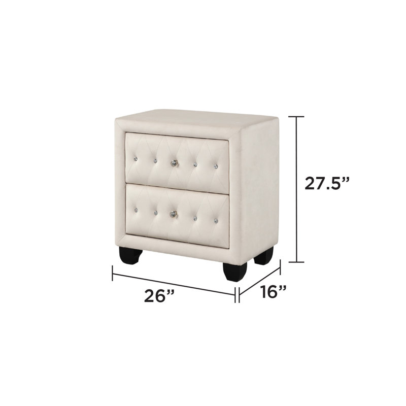 Rausch 2 - Drawer Nightstand, Cream