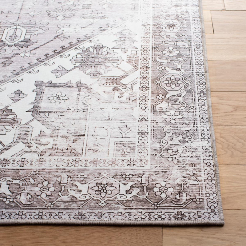 Tucson Florentine Machine Washable Non-Slip Area Rug , Rectangle 152 x 244 cm, Beige/Gray
