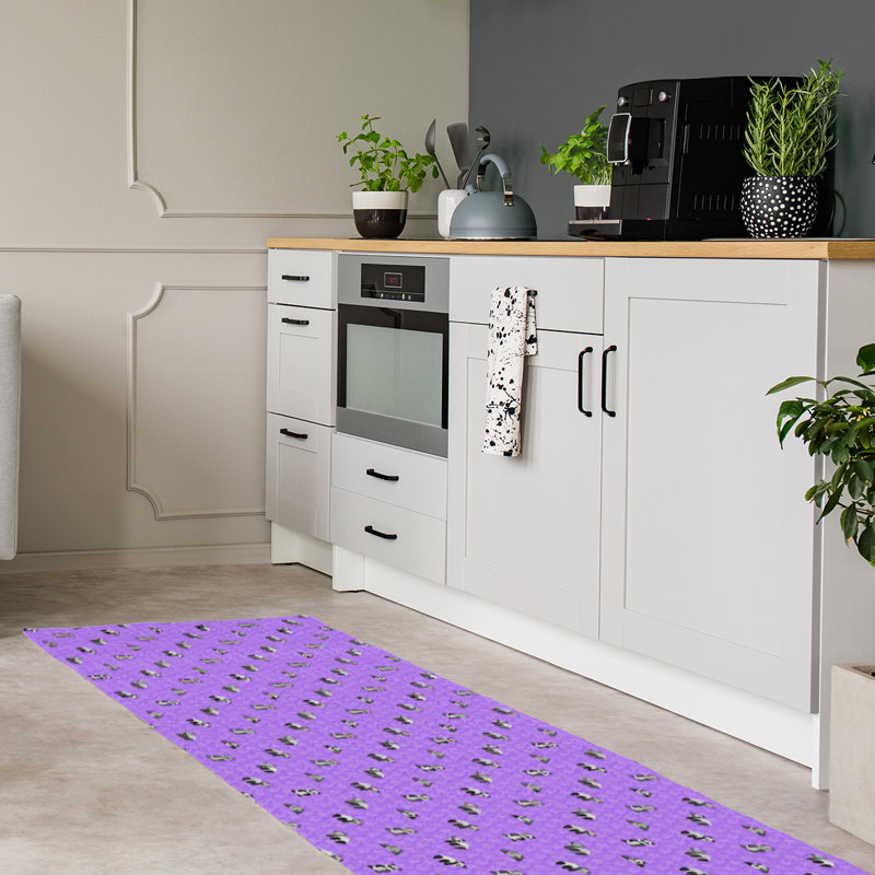 Tapis de salle mauve panda, Tapis de couloir 2 pi 6 po x 8 pi