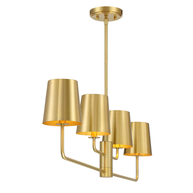 Dipaolo 4-Light Linear Chandelier, Natural Brass