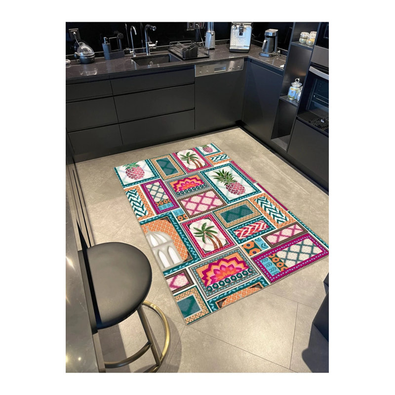 Tapis tissé à motif géométrique, Tapis de couloir 2 pi 6 po x 9 pi 11 po