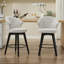 Ensemble de 2 tabourets de bar pivotants à hauteur de comptoir, chaises rembourrées en chenille avec large dossier pour bar, îlot de cuisine, salle à manger, blanc-299217687