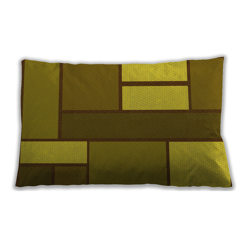 Coussin lombaire géométrique, Brun, Microsuède