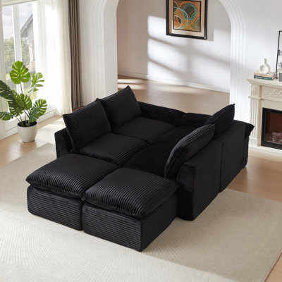 Le canapé moderne en nuage de velours côtelé, qui peut être librement combiné et offre une expérience d'assise confortable, convient aux meubles de salon modernes dans les maisons, les appartements et les bureaux