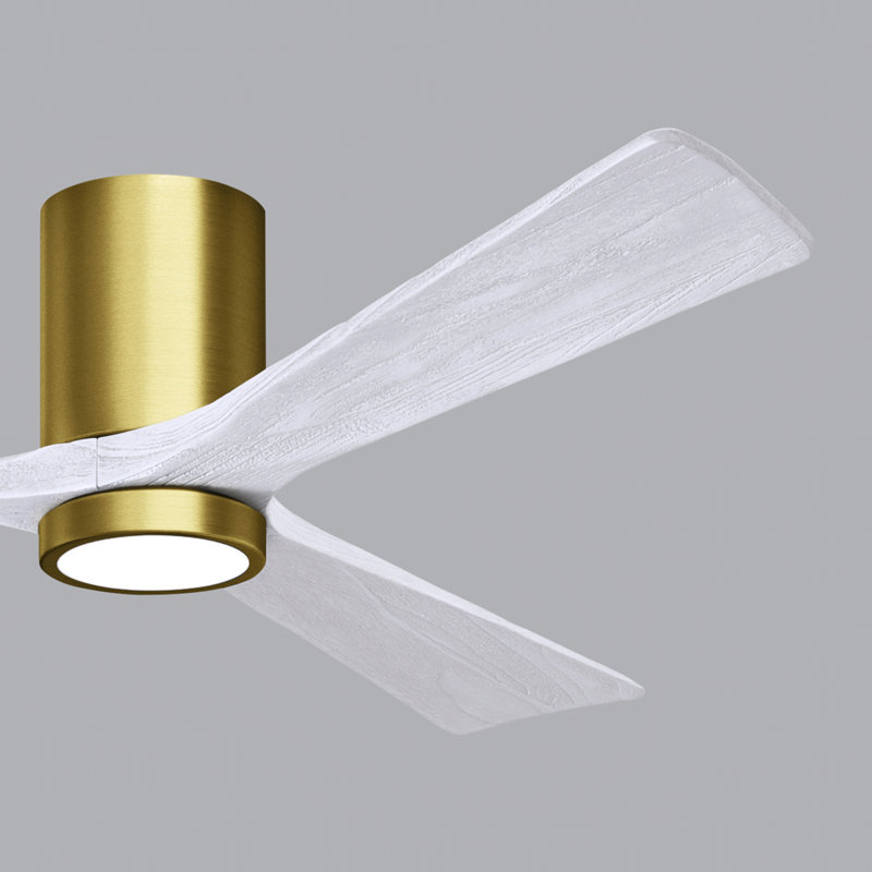 Irene LED Ceiling Fan, Brushed Brass, 60", Matte White