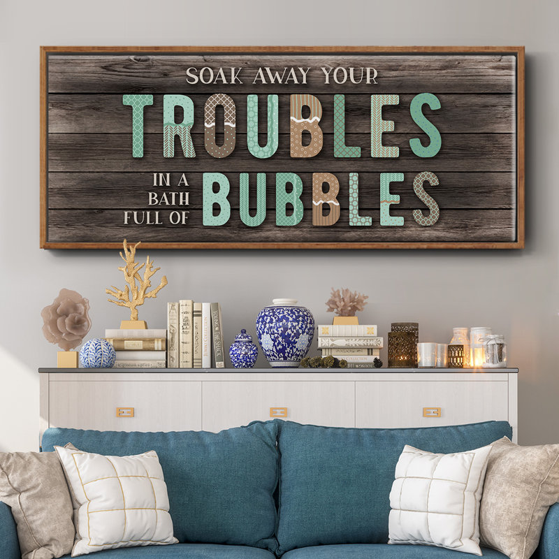 Troubles Bubbles - Toile encadrée, H 12 po x l 30 po