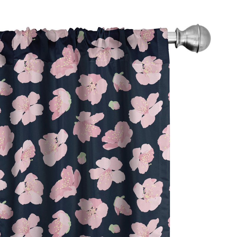 Floral Semi-Sheer Rod Pocket Curtain Panels, 28" x 84"