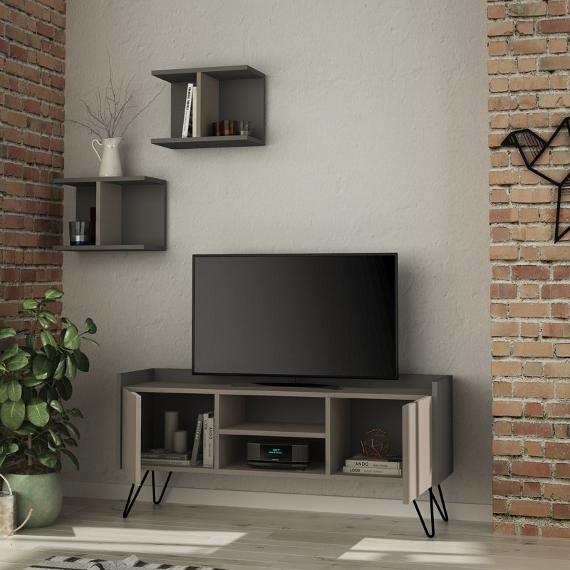 Lorccan TV Stand for TVs up to 50", Light Mocha/Anthracite