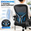 Fauteuil de jeu d'ordinateur, chaises de bureau ergonomiques à dossier moyen avec roulettes, accoudoirs rabattables, hauteur réglable-259298858