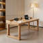 Bureau en bois massif brun Log Log pour étude à domicile, bureau et formation-2108052575