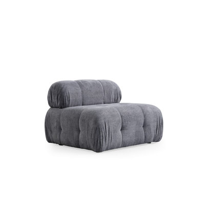 Élégant canapé 1 place, revêtement en polyester gris, 37,4 x 37,4 x 29,5 pouces | Structure en bois de hêtre et en bois aggloméré durable | Comprend des coussins moelleux | Siège confortable de 16,5 po de hauteur et 24,4 po de profondeur | Pieds en plastique noir