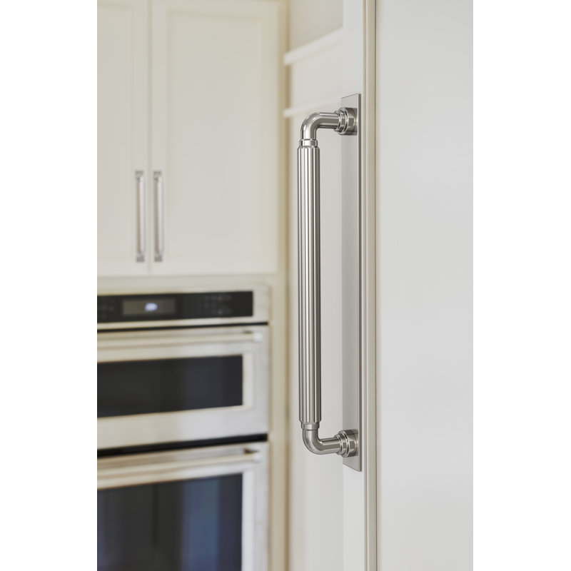 Plaque arrière rectangulaire en nickel poli Ladera, Nickel poli, H 1,25 po x l 13,875 po x P 0,125 po