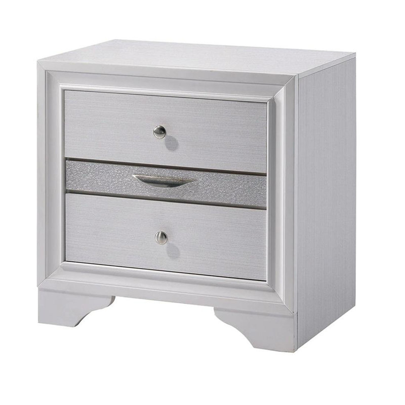 Table de chevet 1pc Contemporary, Blanc