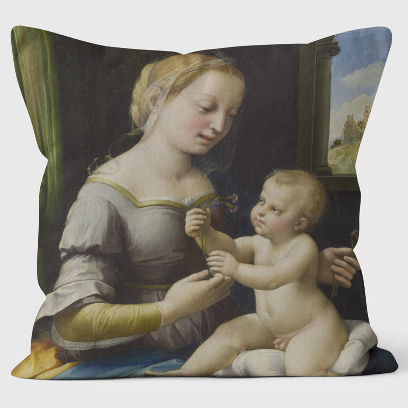 Madonna of the Pinks - Raphael - National Gallery Cushion