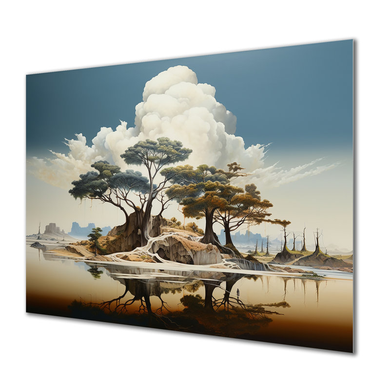 Mind - Souffler un paysage d'arbre surréel III - Paysage abstrait, H 12 po x l 20 po x P 1 po
