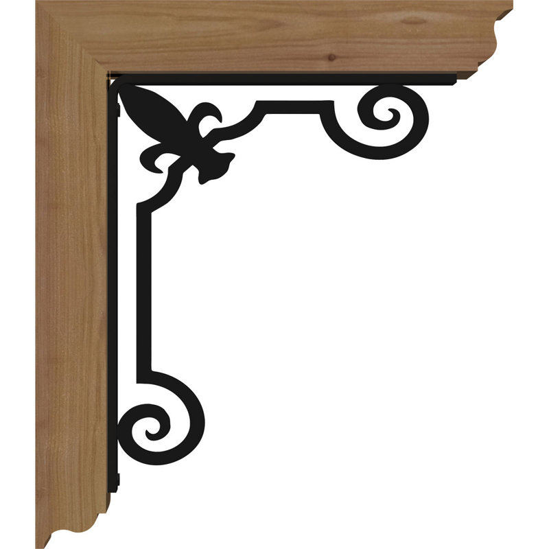 Support Fleur De Lis, H 14 po x P 11 1/2 po, Cèdre rouge de l'Ouest l 3 1/2 po x T 2 po (lisse