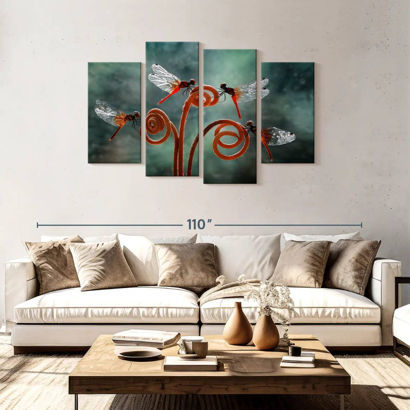 Brampt Perching Dragonflies, 48"H x 75"W