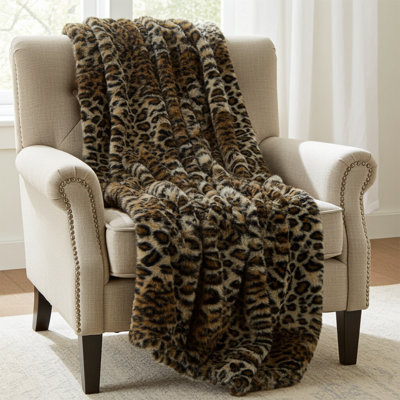 Wild Leopard Knitted Throw Blanket