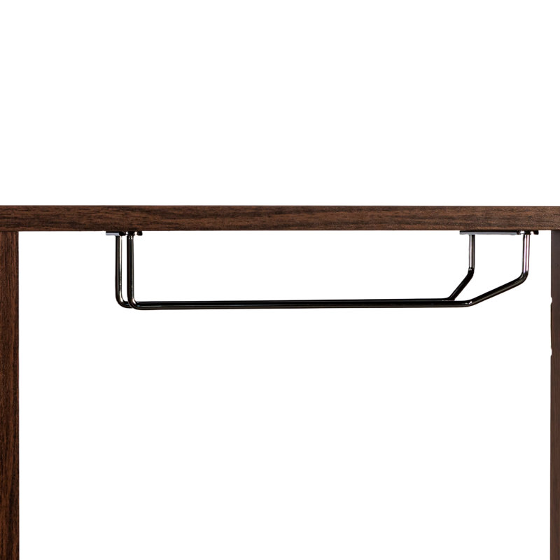 Casier à vin mural rustique multifonctionnel à 3 niveaux avec porte-verres, idéal pour le bar, la salle à manger et le rangement. Panneaux de particules de noyer, profondeur : 120 cm, largeur : 23,5 cm, hauteur : 103,5 cm, poids : 22,2 kg