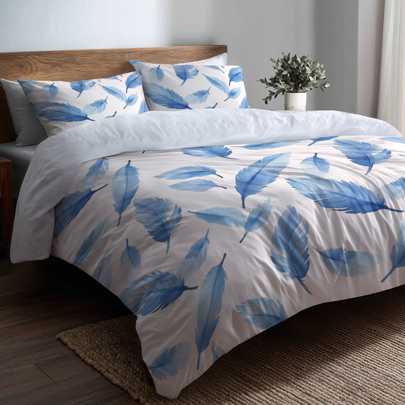 Ensemble de housse de couette et coussin décoratif Coastal Bed, Housse de couette simple et deux taies décorative
