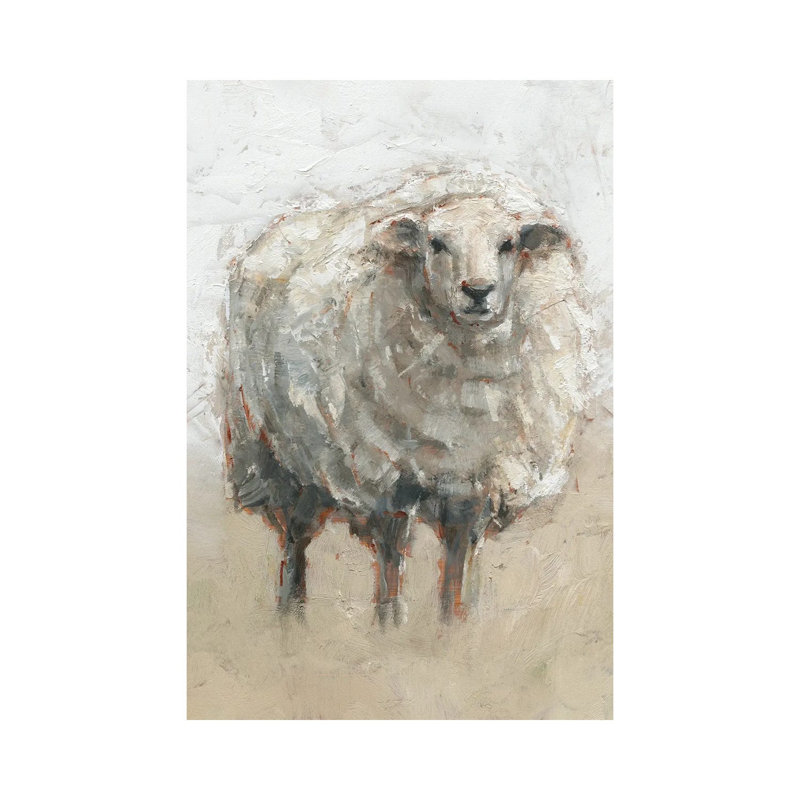Fluffy Sheep II by Ethan Harper - Wrapped Canvas Gallery-Wrapped Canvas Giclée, 20.32 cm H x 30.48 cm W