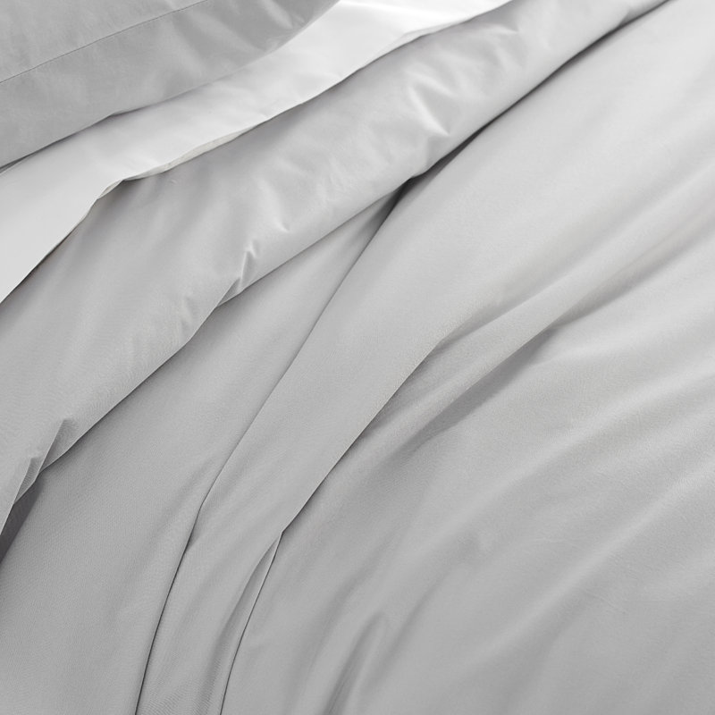 Ensemble de housse de couette 100% coton ultra doux 3 pièces - lavage de vêtements, Double / Grand, Gris