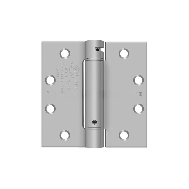 Deltana DSH45U32D 4-1/2" x 4-1/2" Spring Hinge, UL Listed in Brushed Stainless