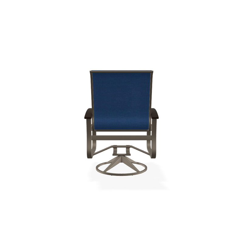 Belle Isle Outdoor Dining Armchair, Cobalt 35D Sunbrella®, Kona P10, Textured Graphite