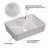 16 inch x 12 inch White Ceramic Rectangular Vessel Bathroom Sink with Stain Resistant Surface