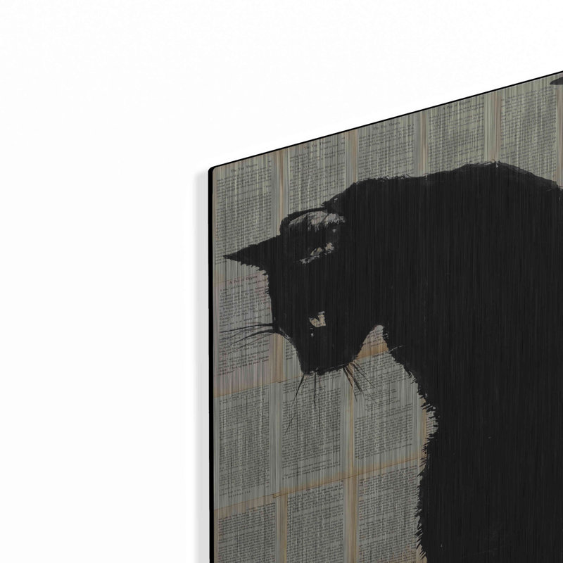 "Chat noir" par Loui Jover, H 16 po x l 12 po
