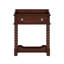 Table de chevet de style rétro avec tiroir et tablette ouverte pour chambre à coucher, table de chevet avec pieds tournés et poignée en métal-316322312