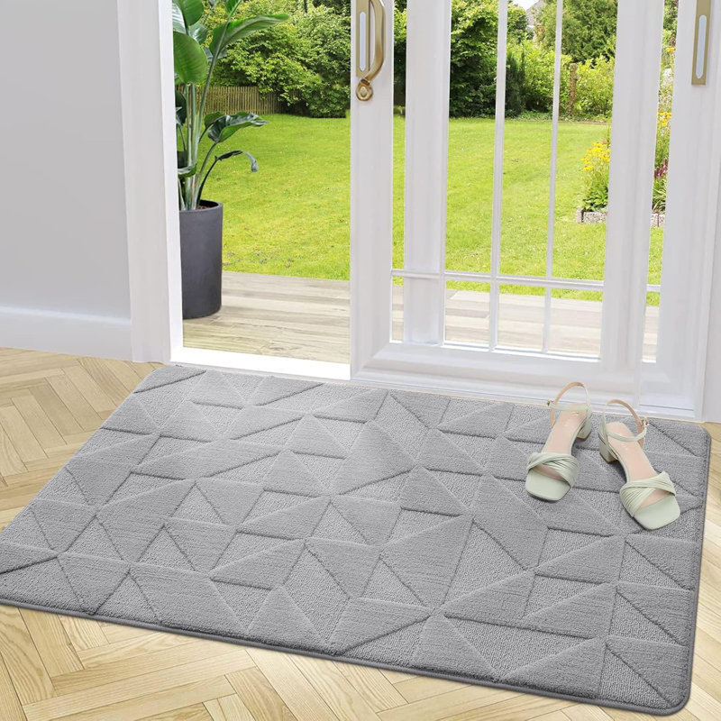 Door Mats Indoor, Machine Washable, 80 cm W x 120 cm L, Grey