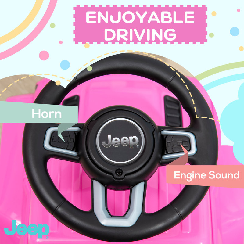 Pink Toddler Ride-On Jeep with Engine Sounds and Storage