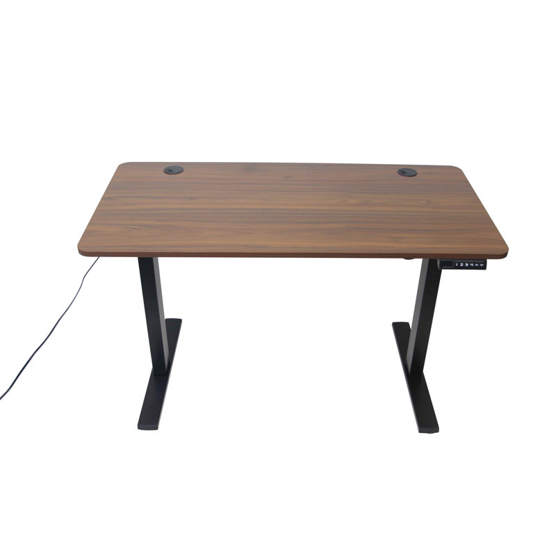 Ik Adjustable Solid Wood Top Metal Base Standing Desk