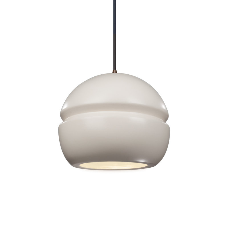 Luminaire suspendu à 1 lumière Logan, Bronze foncé, Blanc mat