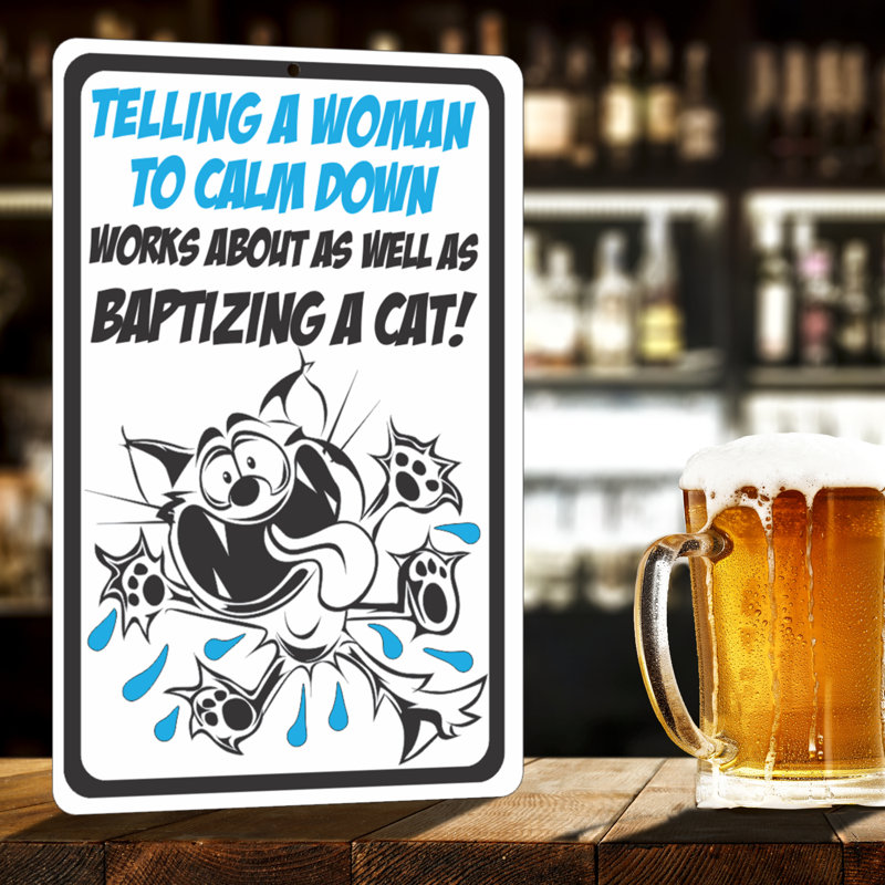 Funny Metal Cat Sign