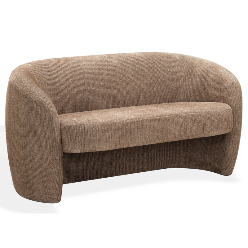 Causeuse à accoudoirs arrondis 60,6 po Roland, Brown Chenille