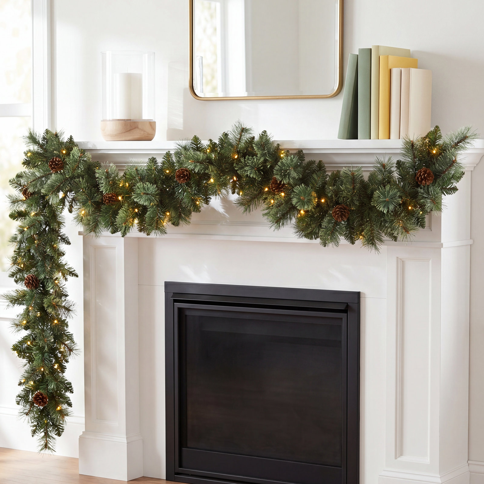 7'' in. Lighted Faux Garland
