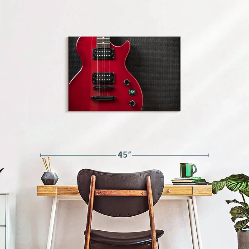 Guitare électrique Abarca Shiny Red, H 20 po x l 30 po