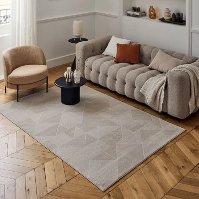 Carmel Modern Geometric Patterned Beige Area Rug