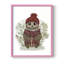 «Owl in Tartan Scarf», reproduction encadrée - bois massif-2139651026-2139651032