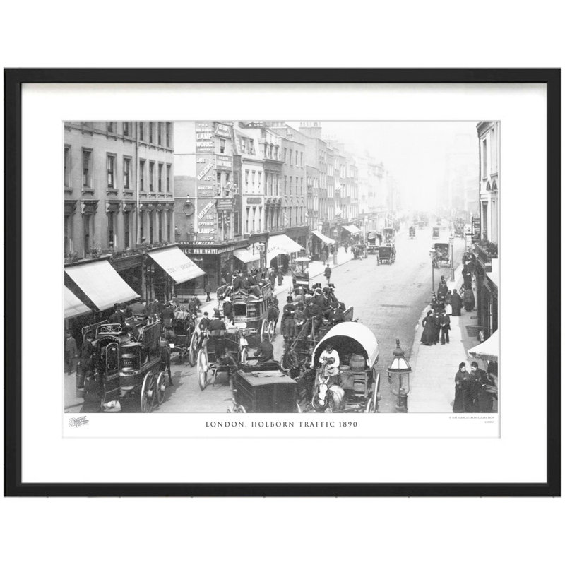 London, Holborn Traffic 1890 by Francis Frith - Single Picture Frame Print, 40cm H x 50cm W x 2.3cm D