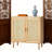 Rattan Buffet Cabinet With 2 Magnetic Doors And Adjustable Shelves, Hand-Woven Vintage Style Sideboard Storage For Living Room, Kitchen, Entryway Or Hallway