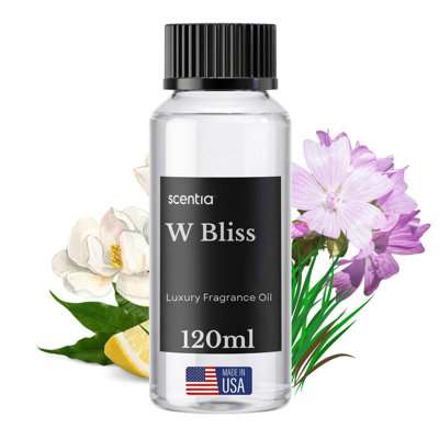 Scentia W Bliss (W Magic) Diffuser Oil Refill – Hotel Fragrance Oil Inspired by W Hotel – 120 mL – Bergamot, Lemongrass & Jasmine Long-Lasting Scent for Ultrasonic & Waterless Diffusers, Made in USA